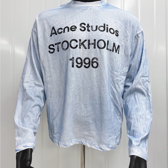 Acne Studios Sky Blue Long Sleeve with Black Text